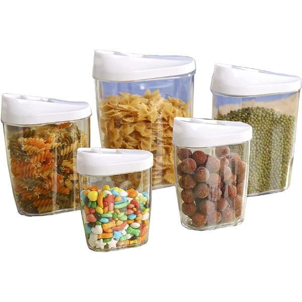 Pack de 5 boîtes alimentaires de rangement en plastique